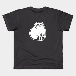 Pallas's cat paws on tail.Stylized art of a cute chonker Kids T-Shirt